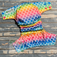 Rainbow Mermaid Scales Cloth Diaper - Made to Order