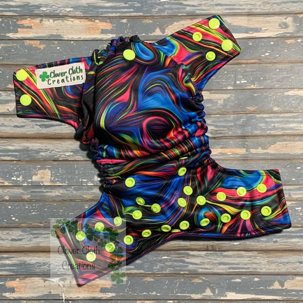 Psychedelic Swirl Cloth Diaper - Made to Order