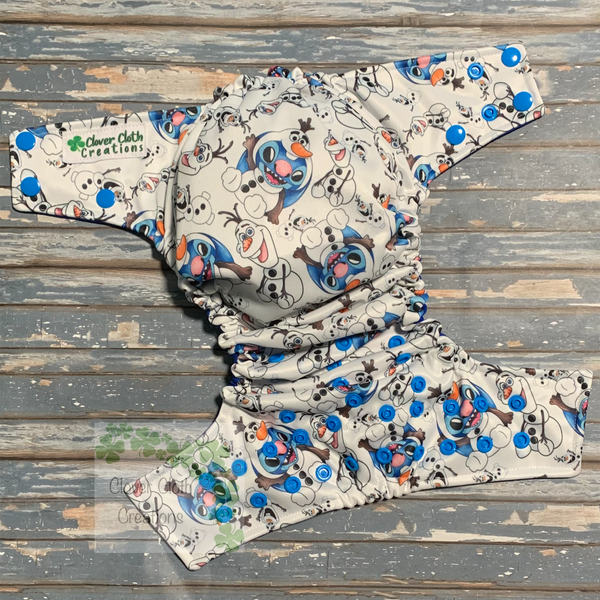 Snowman Stitch Cloth Diaper - Made to Order