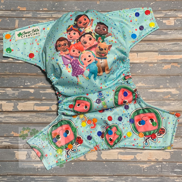 Cocomelon Fam Cloth Diaper - Made to Order